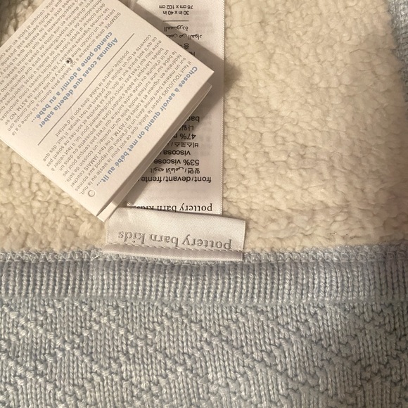 Pottery Barn Kids Other Pottery Barn Knit And Sherpa Baby Blanket Poshmark